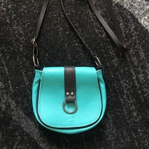 Italian leather turquoise bag